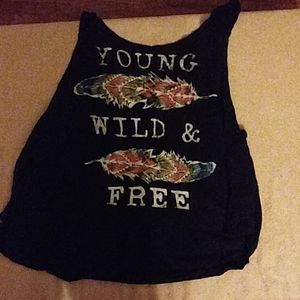 Young, wild and free crop top